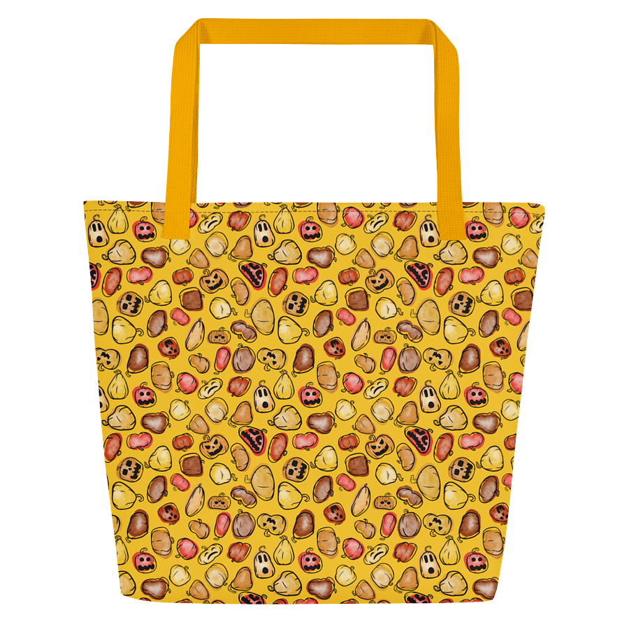 Large Tote Bag w/ Pocket - Gourdgeous II - Yellow product image (1)