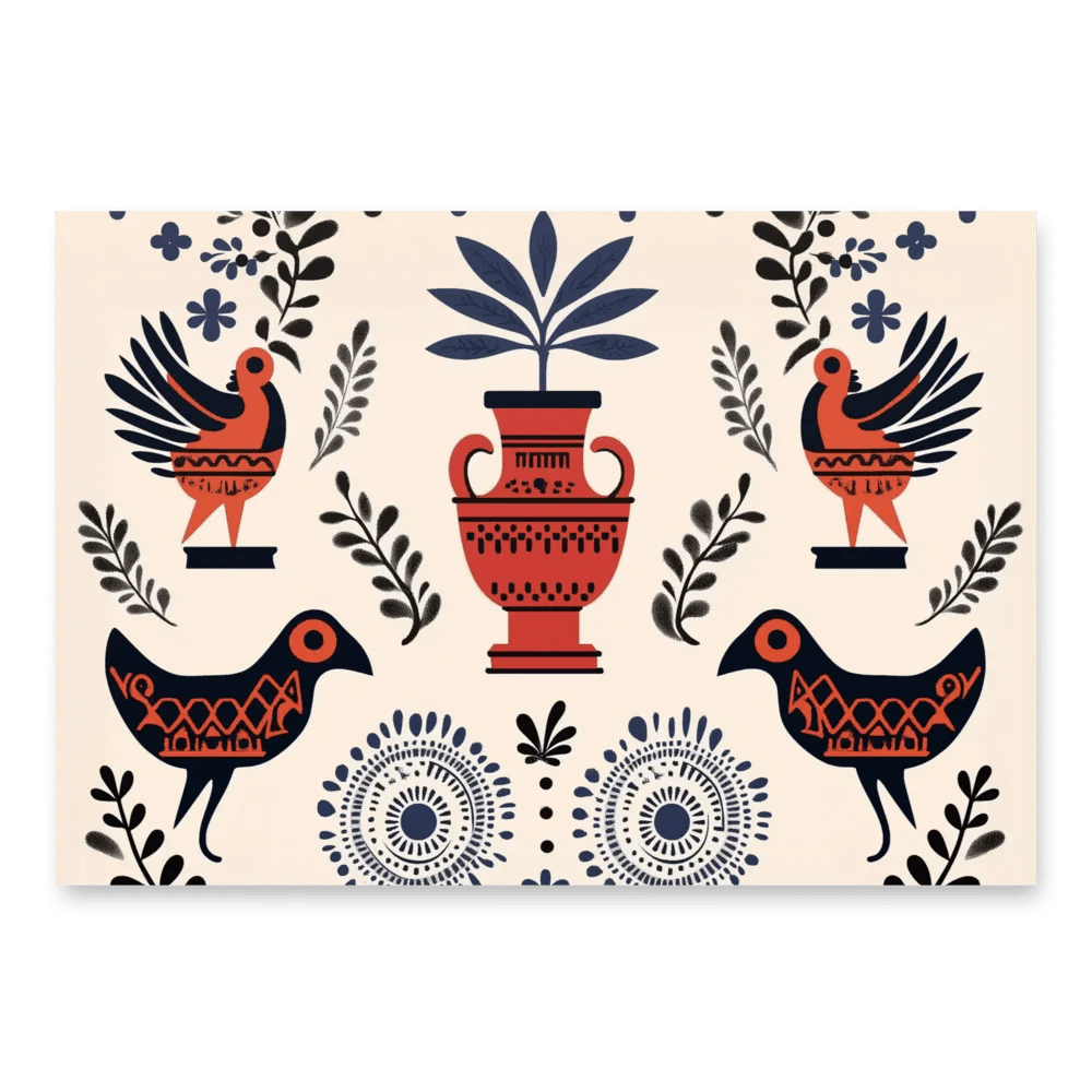 Hellenic Folk Elegance: Greek Heritage Wrapping Paper (Set of 3) product image (3)