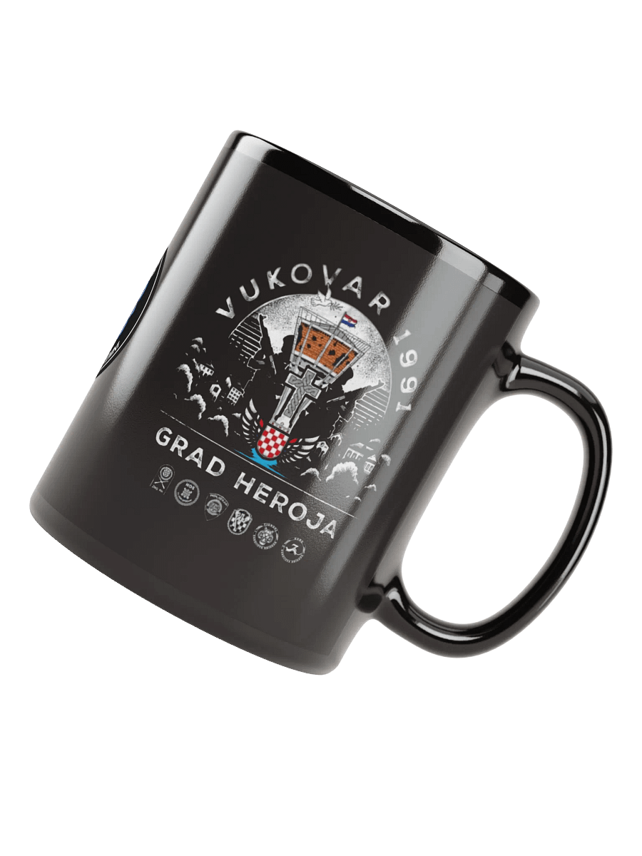 VUKOVAR 1991 HOS Emblem Black Glossy Mug product image (8)