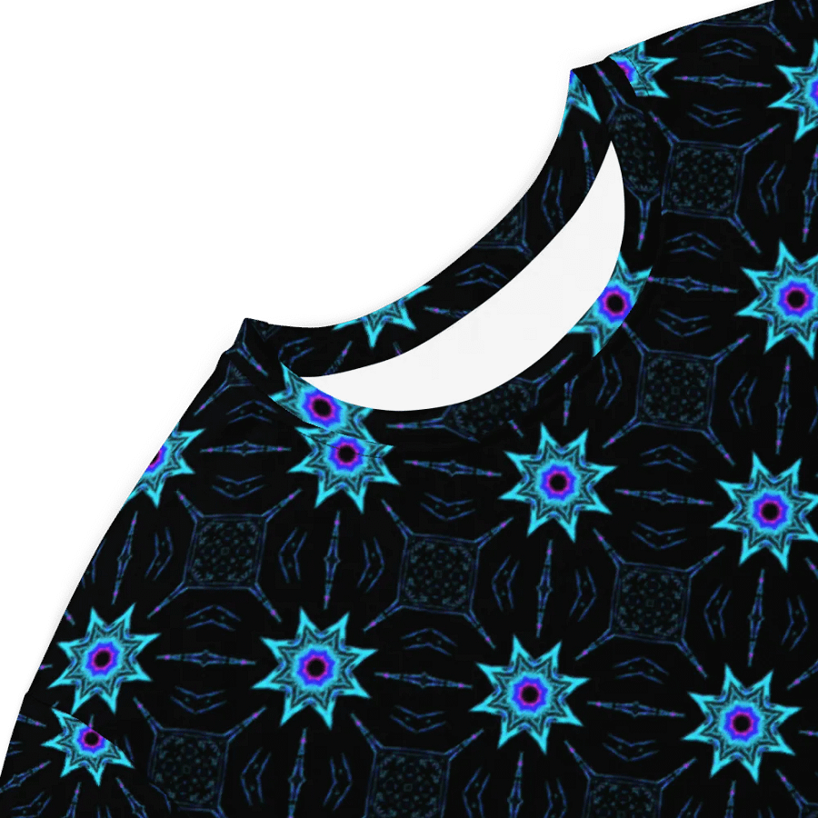 Abstract Repeating Turquoise Floral T Shirt Dress product image (6)