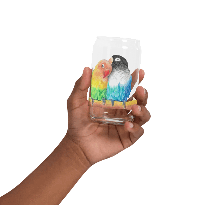 Lovebirds Drawing Glass Can Cup product image (32)