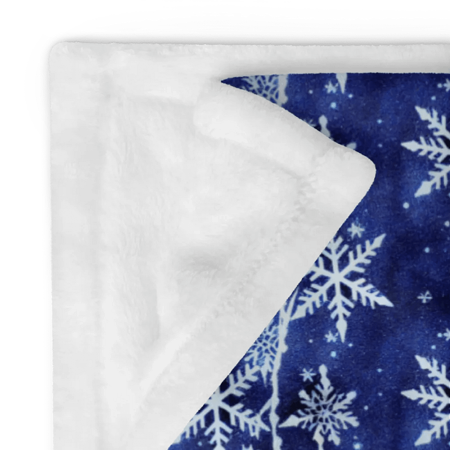 Indigo Snowflake Fluffy Blanket Throw product image (12)