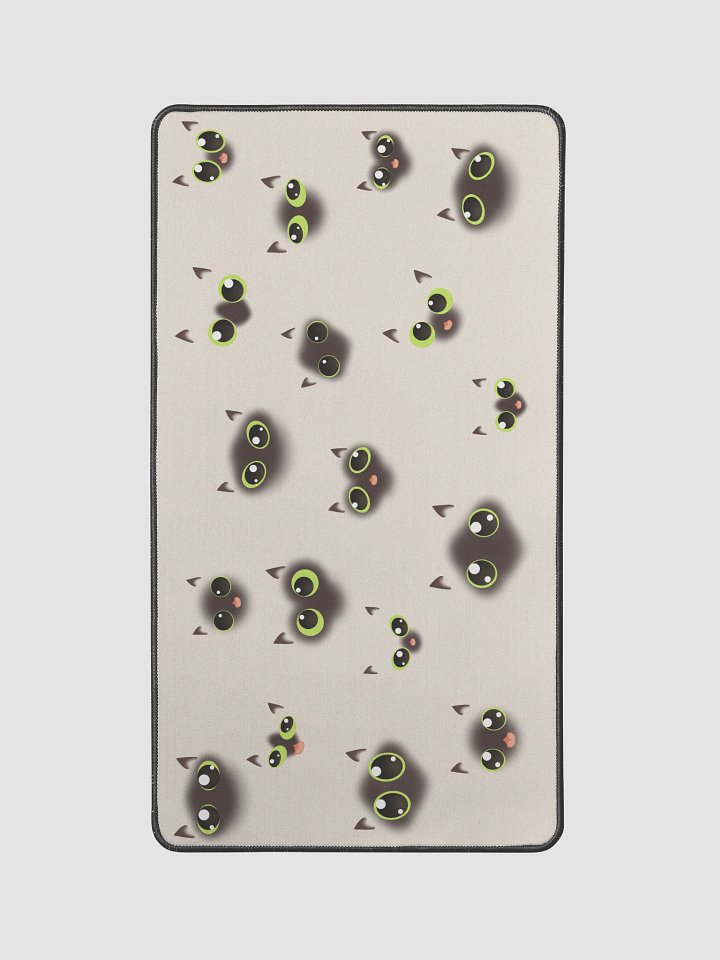 Cute Siamese Cat Faces (Green Eyes) Desk Mat 12" x 22" product image (1)