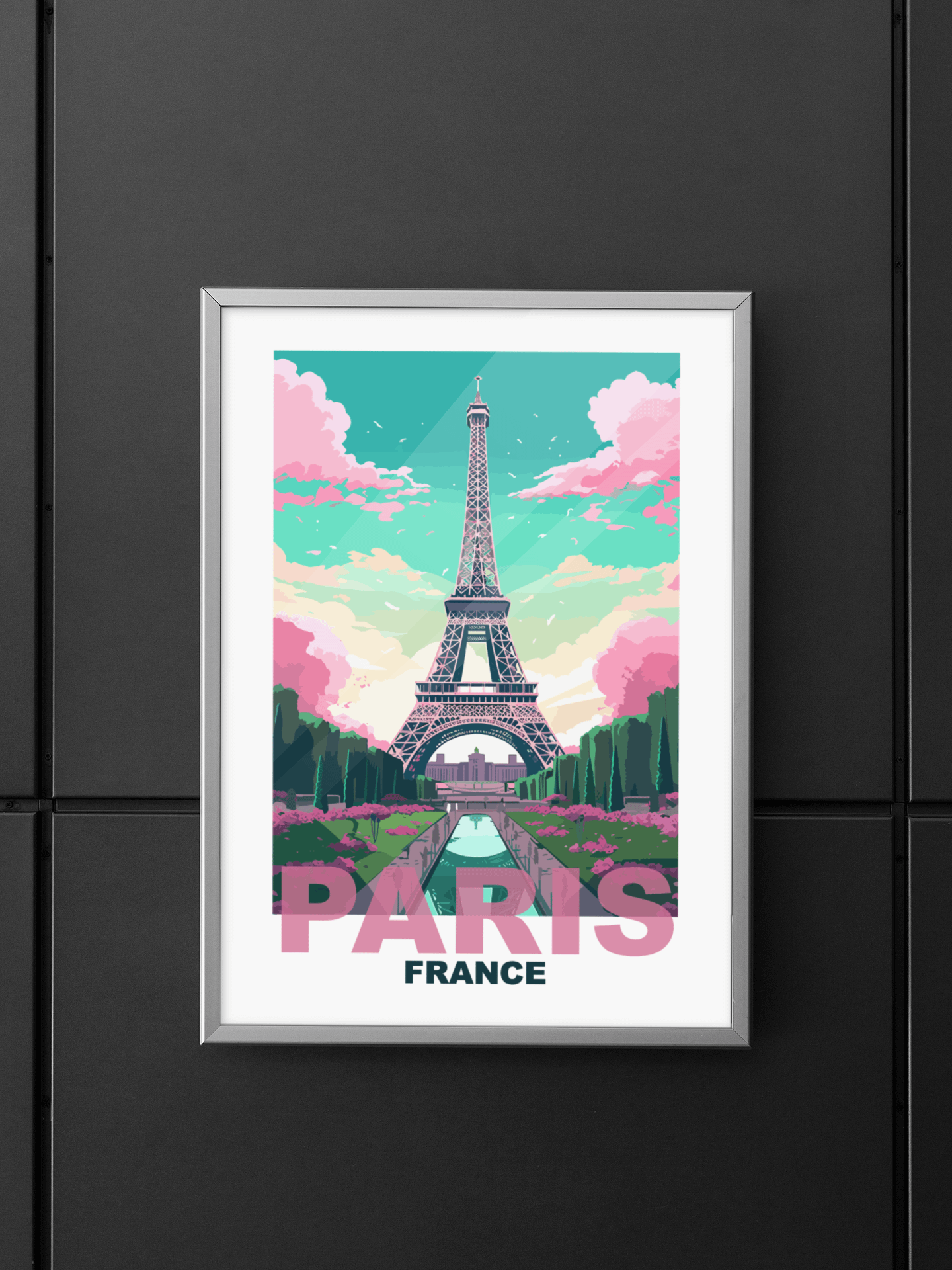 Vibrant Eiffel Tower Art Print, Parisian Skyline at Sunset, Pastel Colors Paris France Poster, Romantic Travel Decor, Chic Wall Art product image (5)