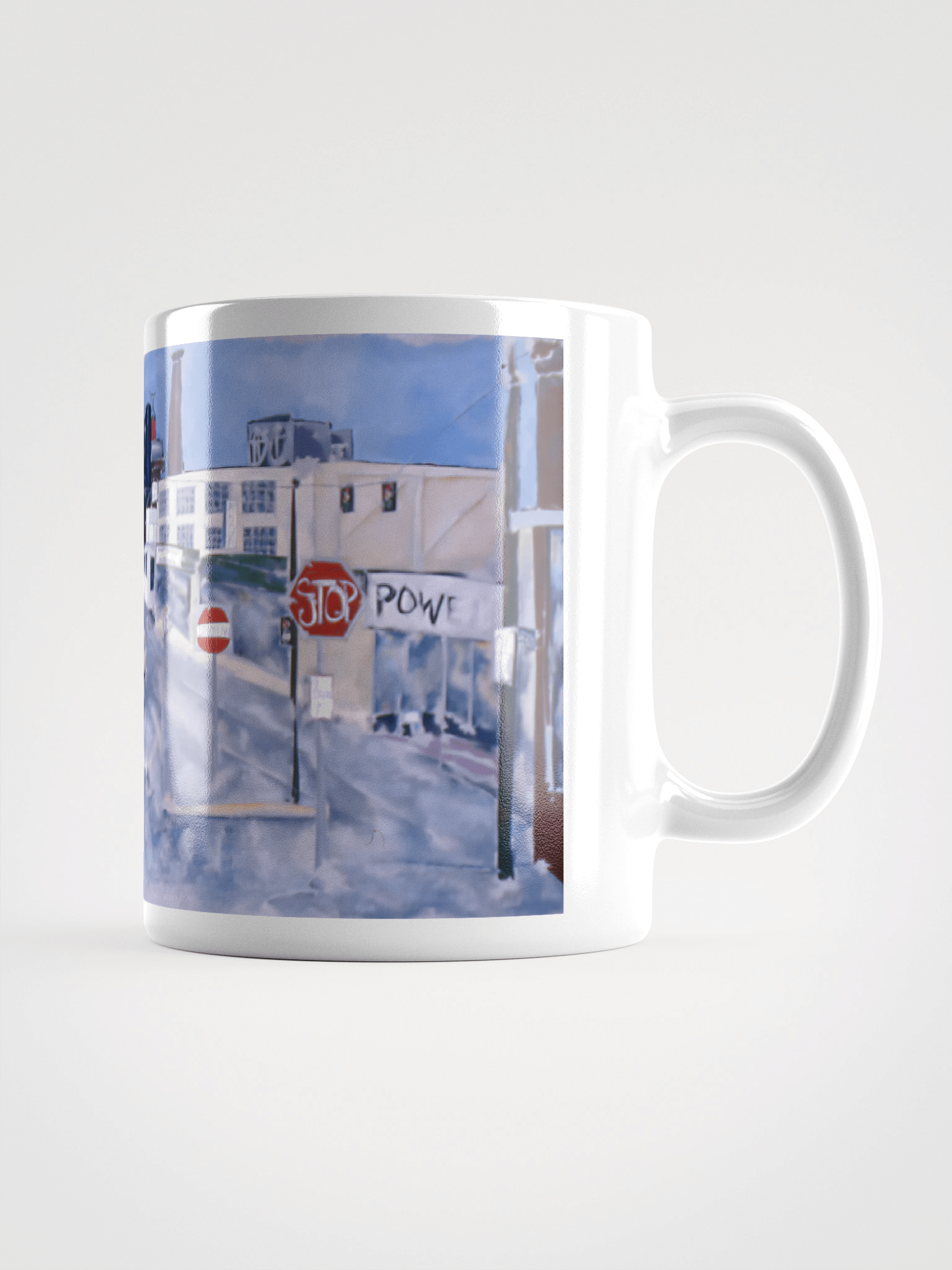 10th, Oak and Burnside, Portland, OR (1986) White Glossy Mug product image (2)