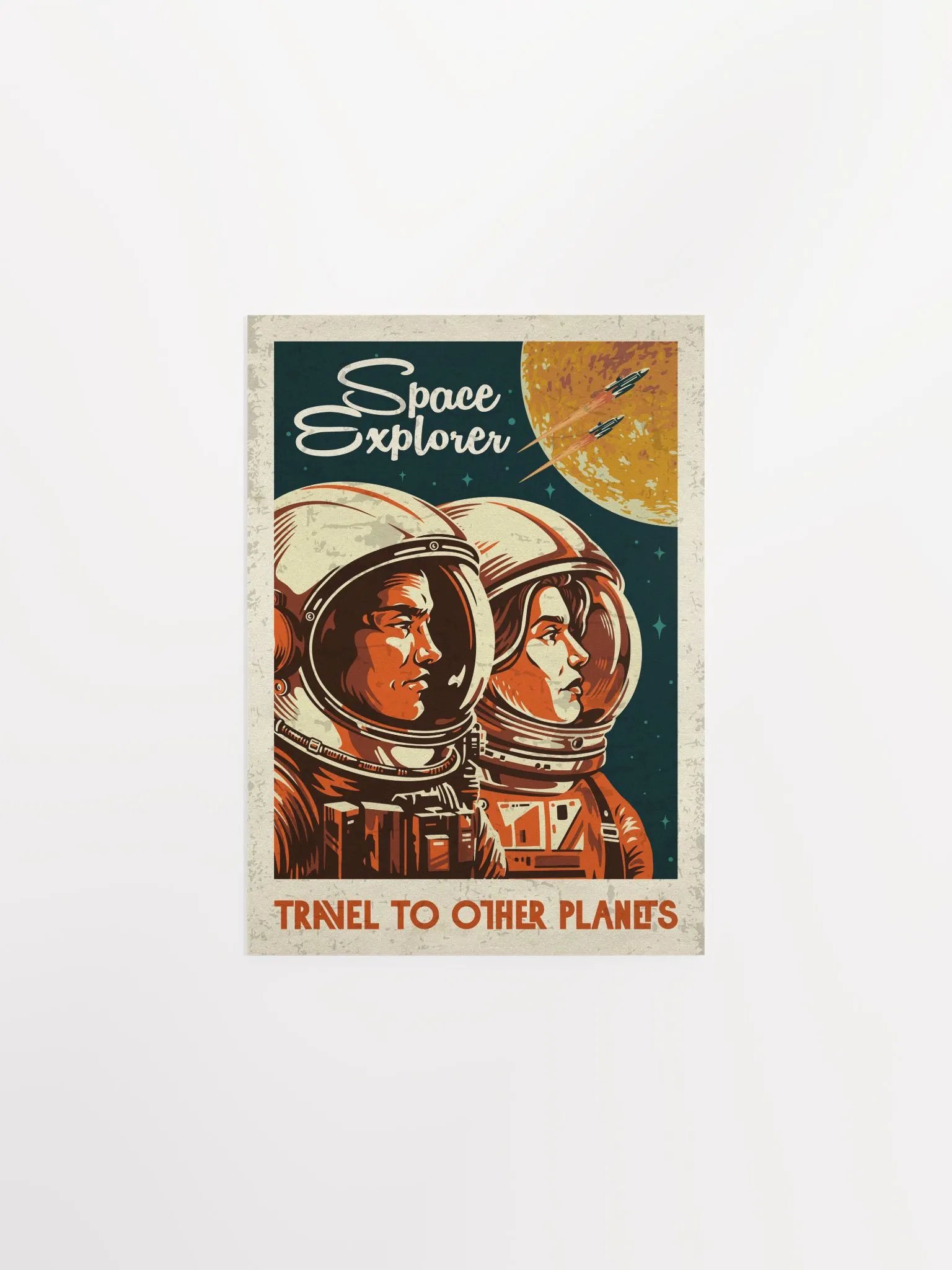 Space Explorer. Travel to other planets — Vintage space poster product image (6)