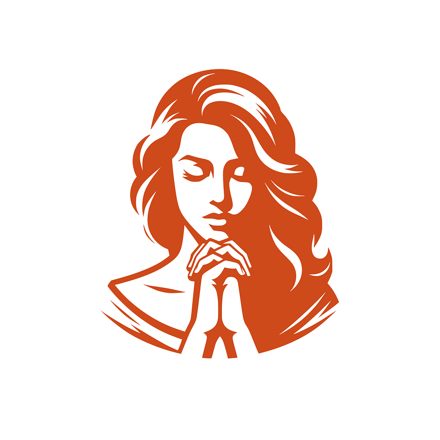 Elegant Praying Black and White Women Clipart Bundle product image (2)