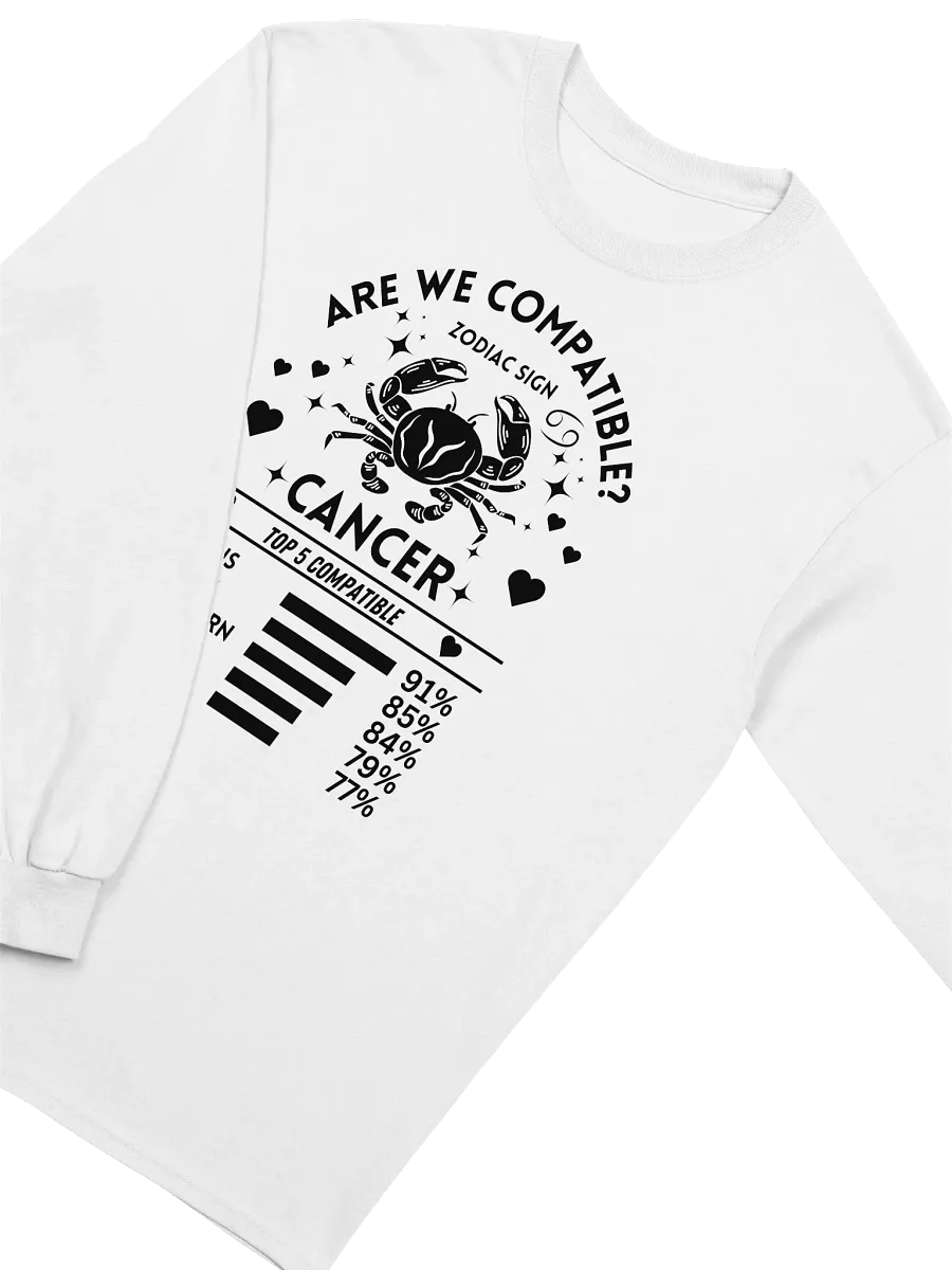 Cancer Zodiac Sign Romantic Compatibility - Gildan Ultra Cotton Unisex Long Sleeve T-Shirt - Light Colors product image (3)
