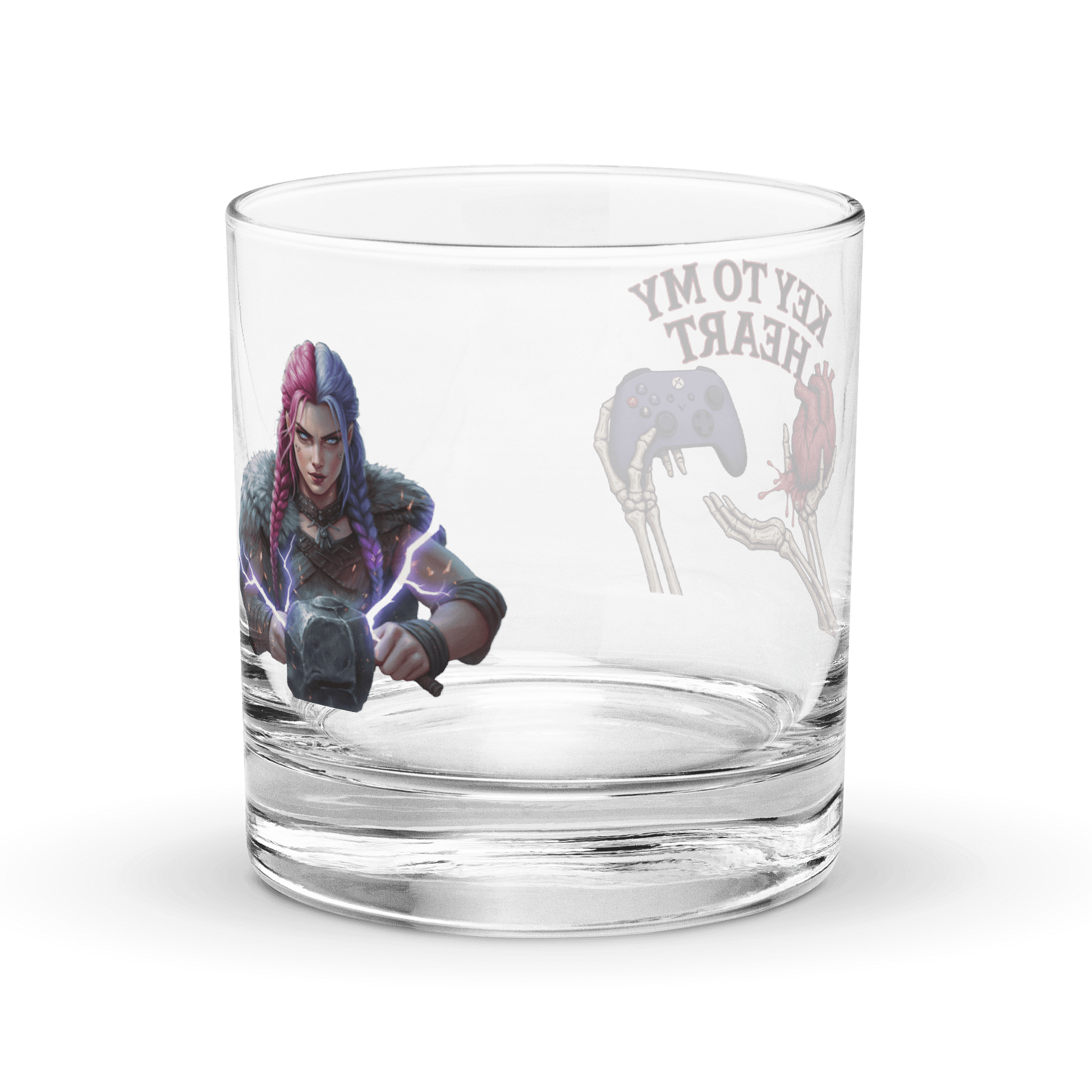 KEY TO MY HEART/ HAMMER TIME glass cup product image (3)
