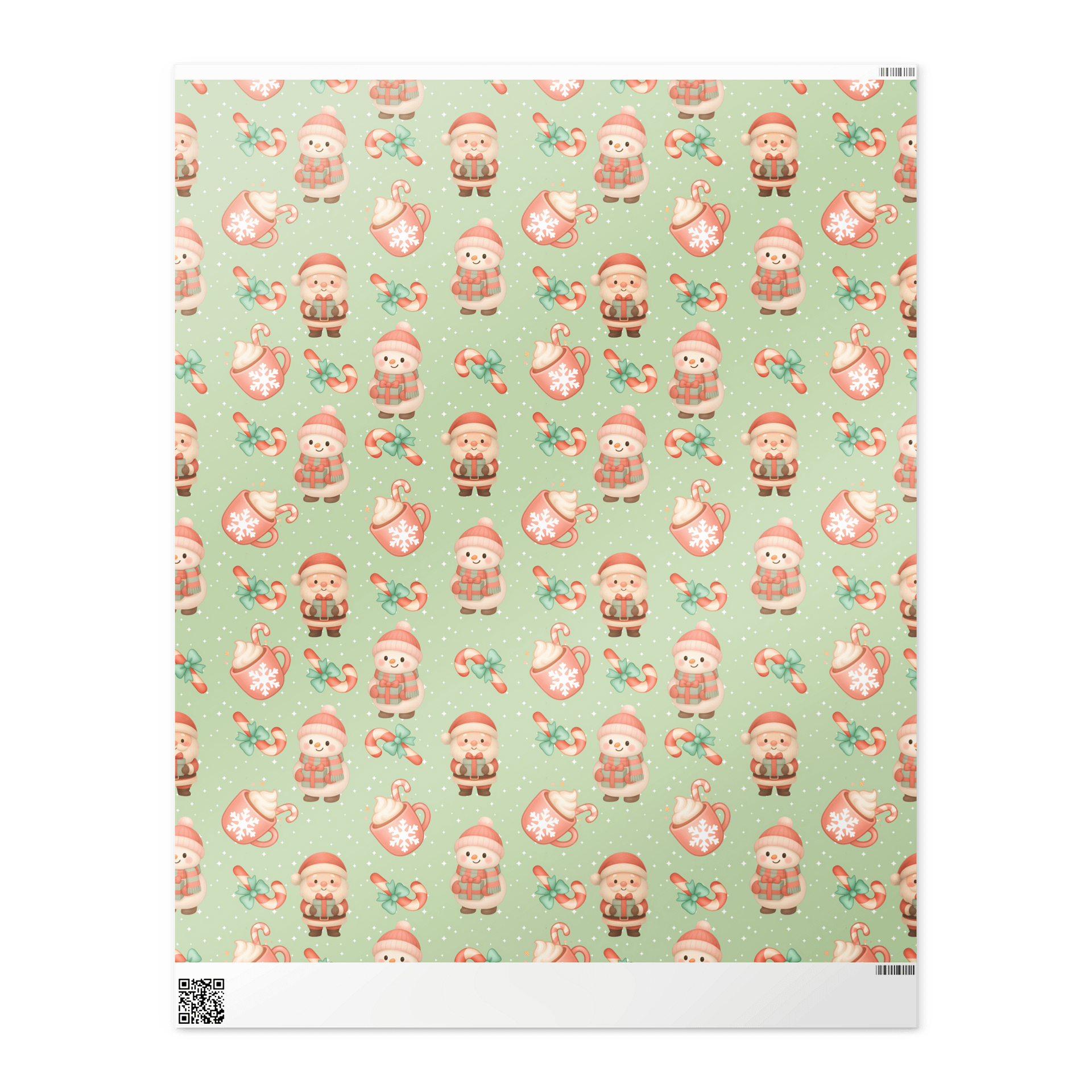 Cute Santa & Snowman Christmas Wrapping Paper product image (2)