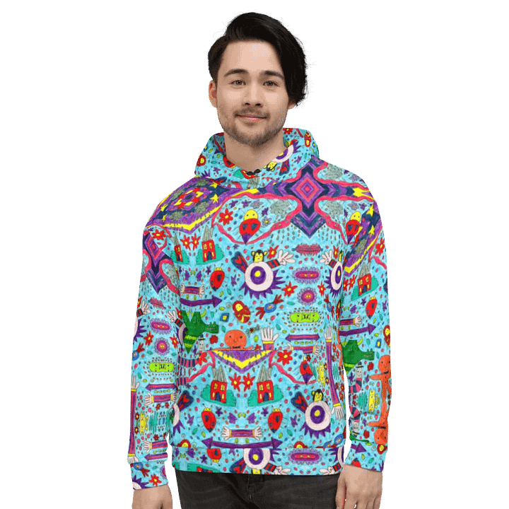 Abstract Doodle Characters Unisex Pull Over Hoodie product image (2)