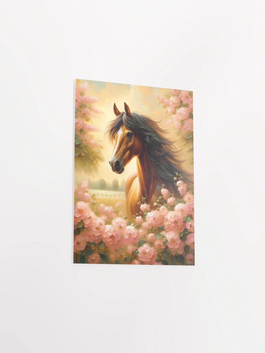 Majestic Mane: Horse and Flowers Poster product image (22)