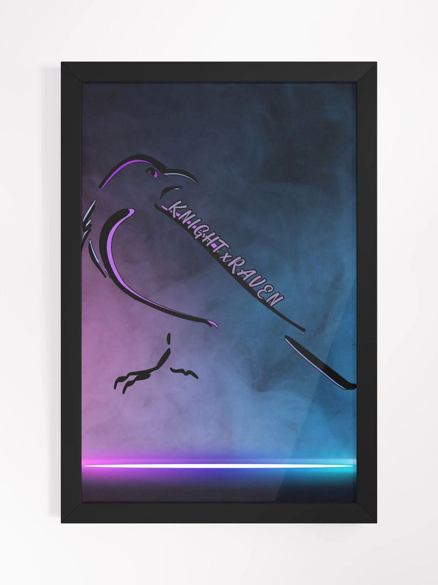 Neon Raven Emblem Framed Poster product image (2)