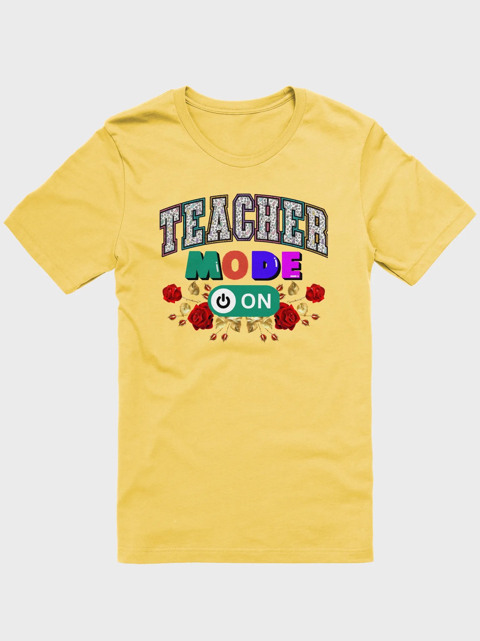 Teacher Mode On, Floral Teachers Bella Canvas T-shirt product image (3)