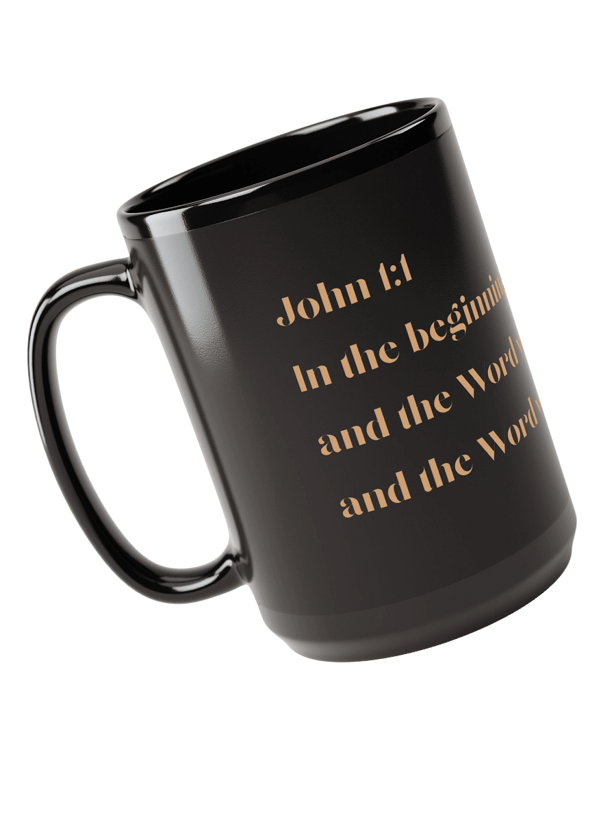 John 1:1 Verse Black Glossy Mug (Light Brown) - John 1:1 Co. product image (4)