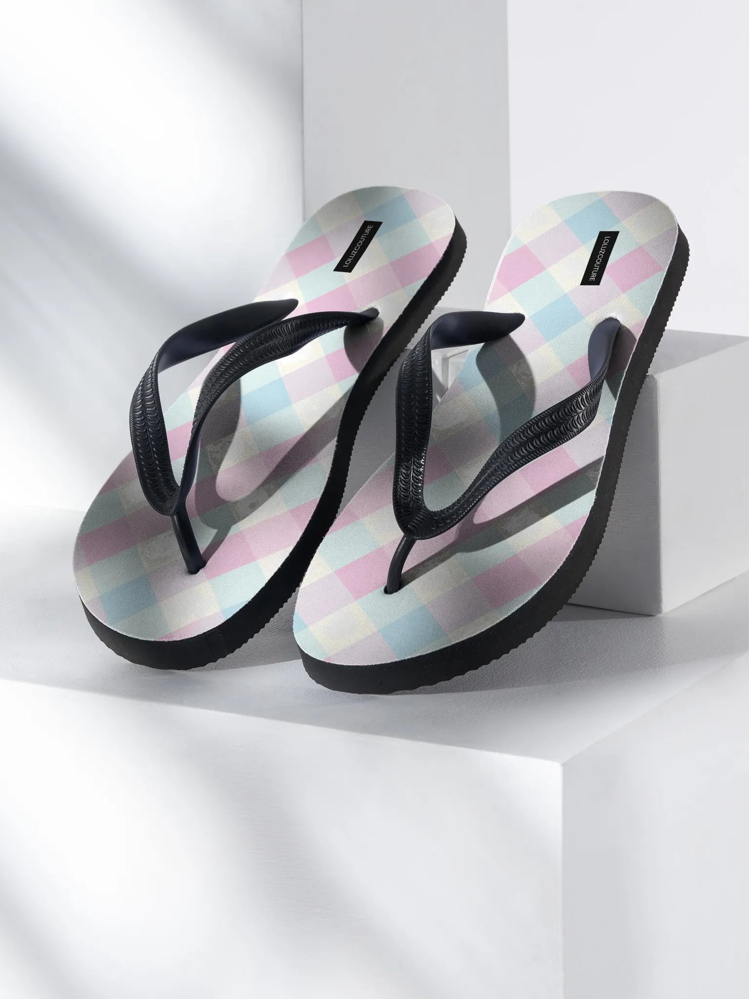 Pastel Argyle Flip Flops product image (1)
