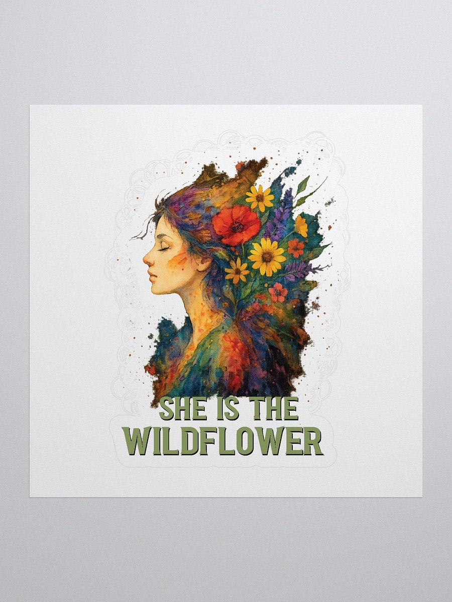 She Is the Wildflower Sticker – Boho Floral Naturecore Decal product image (1)