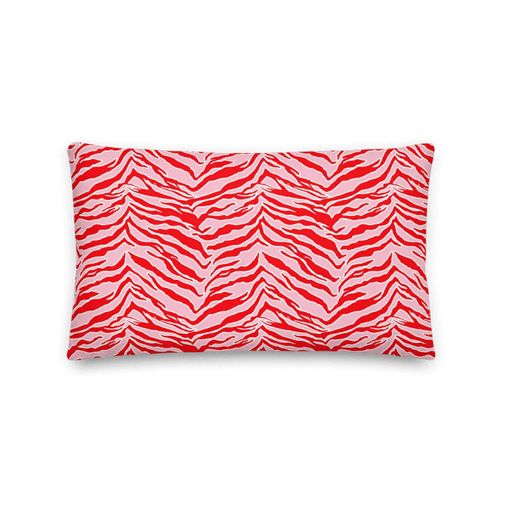 Tiger Print Red and Pink Throw Pillow product image (1)