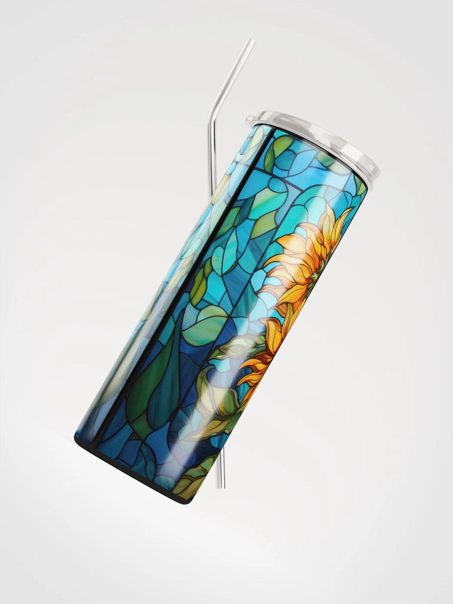 Sunflower Bliss: Stainless Steel Tumbler with Reusable Straw – Sip in Style product image (4)