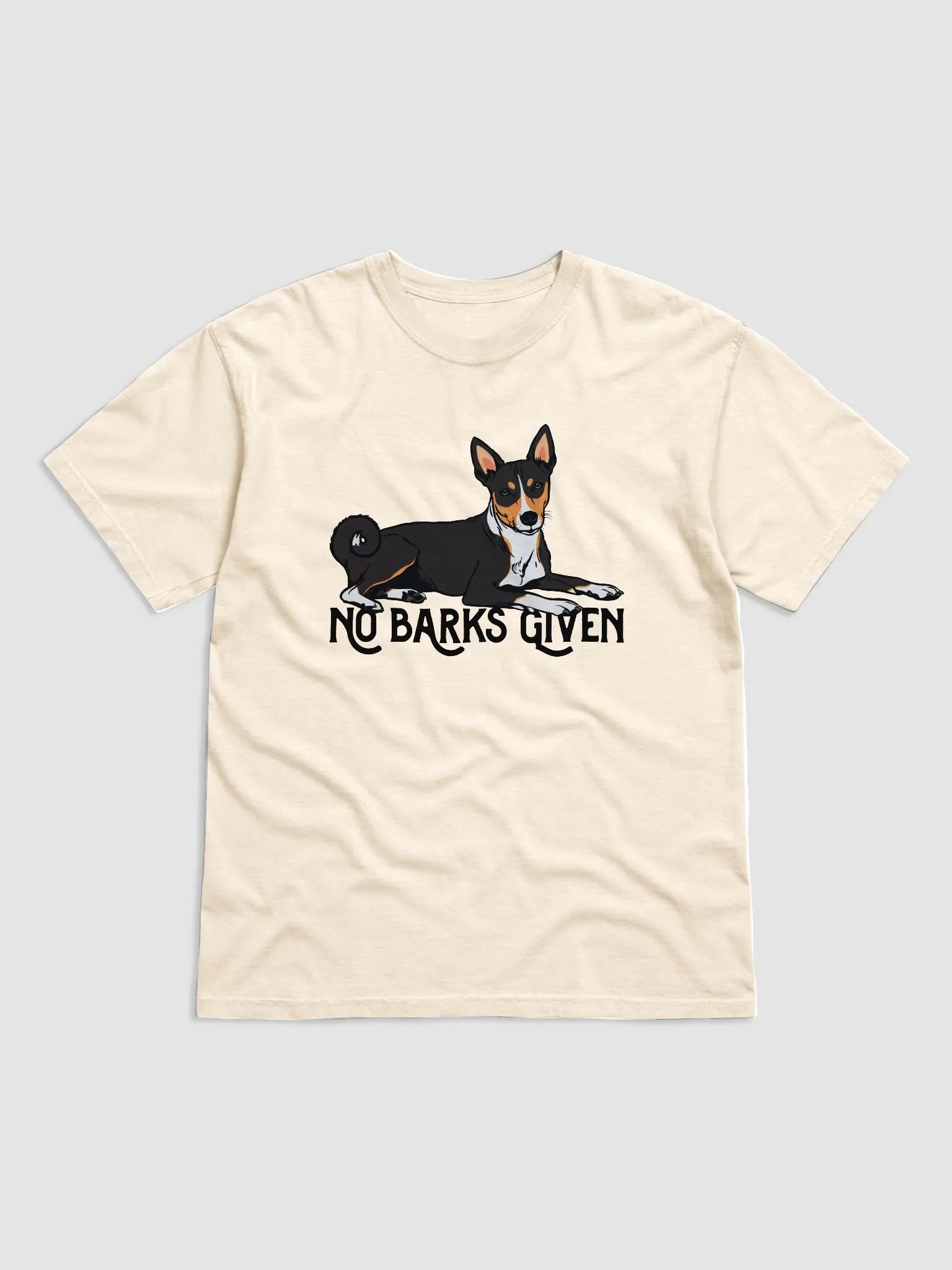 No Barks Given T-Shirt of a Basenji (Tricolor) | Funny T-Shirt for Basenji Dog Paw-rents product image (19)