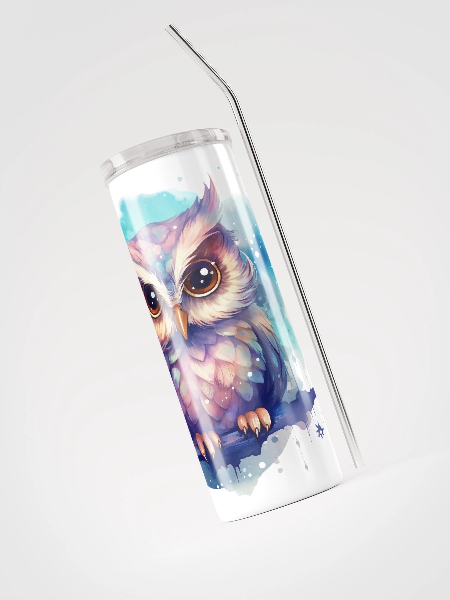 Watercolour Owl Stainless Steel Tumbler product image (3)