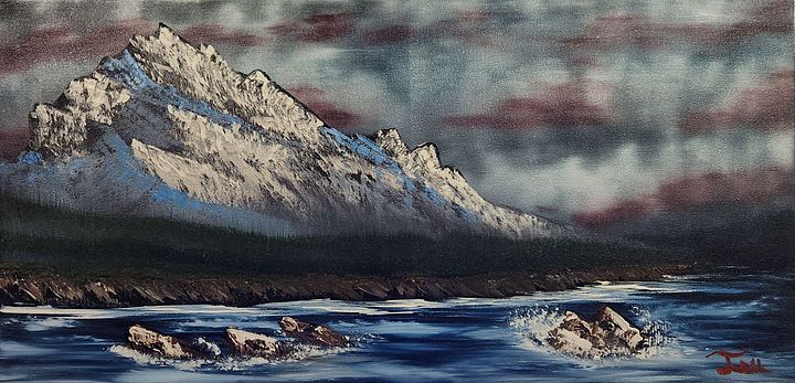 The Riverside Mountain (Original) 12x24 Canvas product image (1)
