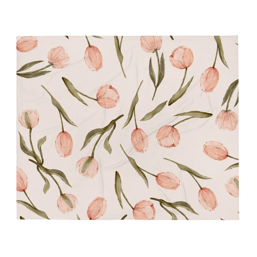 Velvet blanket with pink tulips product image (2)