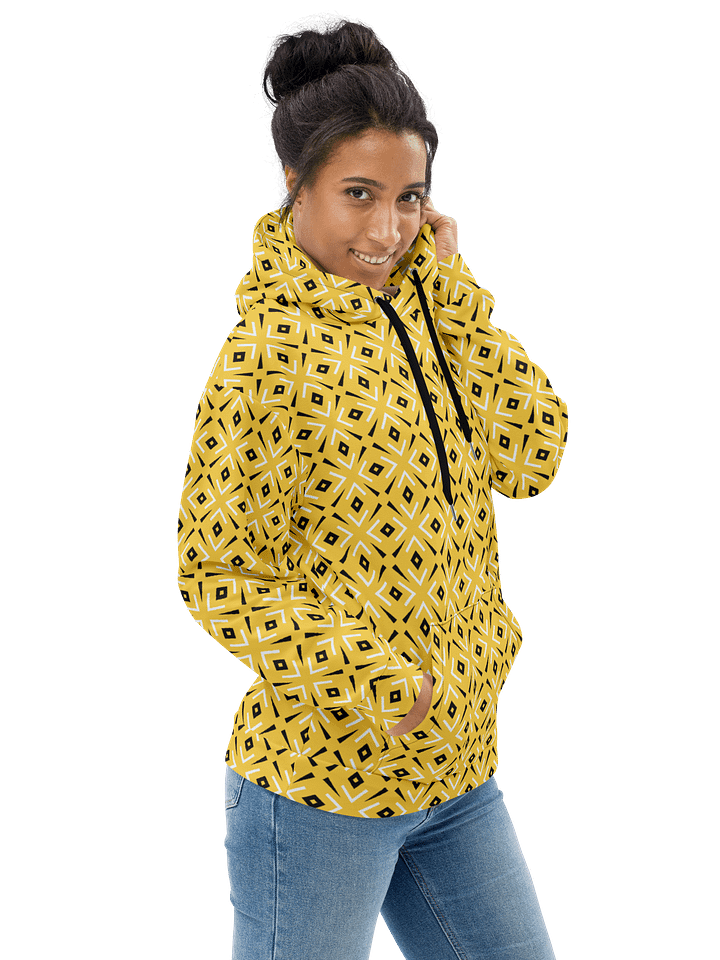 Lemon Lattice Geometric Print Hoodie for Men and Women product image (2)