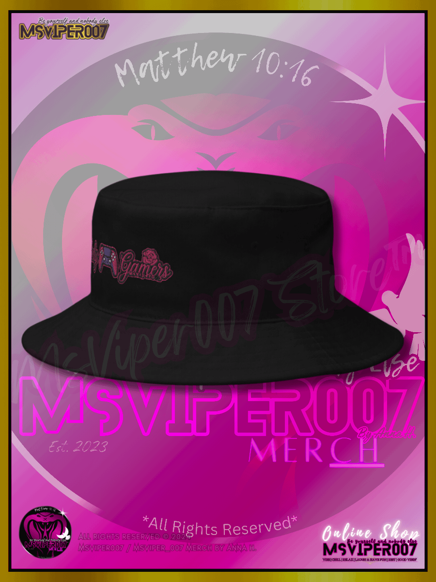 Bucket Hat - MsViper007's "Lady Gamers are Awesome™ " [flamingo] - Stylish Bucket Hat [flamingo] By Anna H. product image (2)