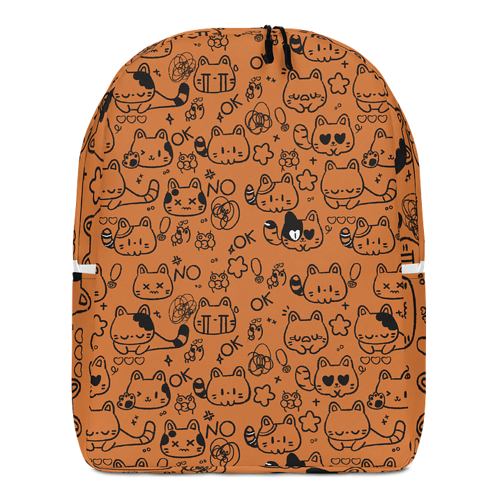 Cute Cat Doodles – Orange Cute Kitty Minimalist Backpack product image (1)