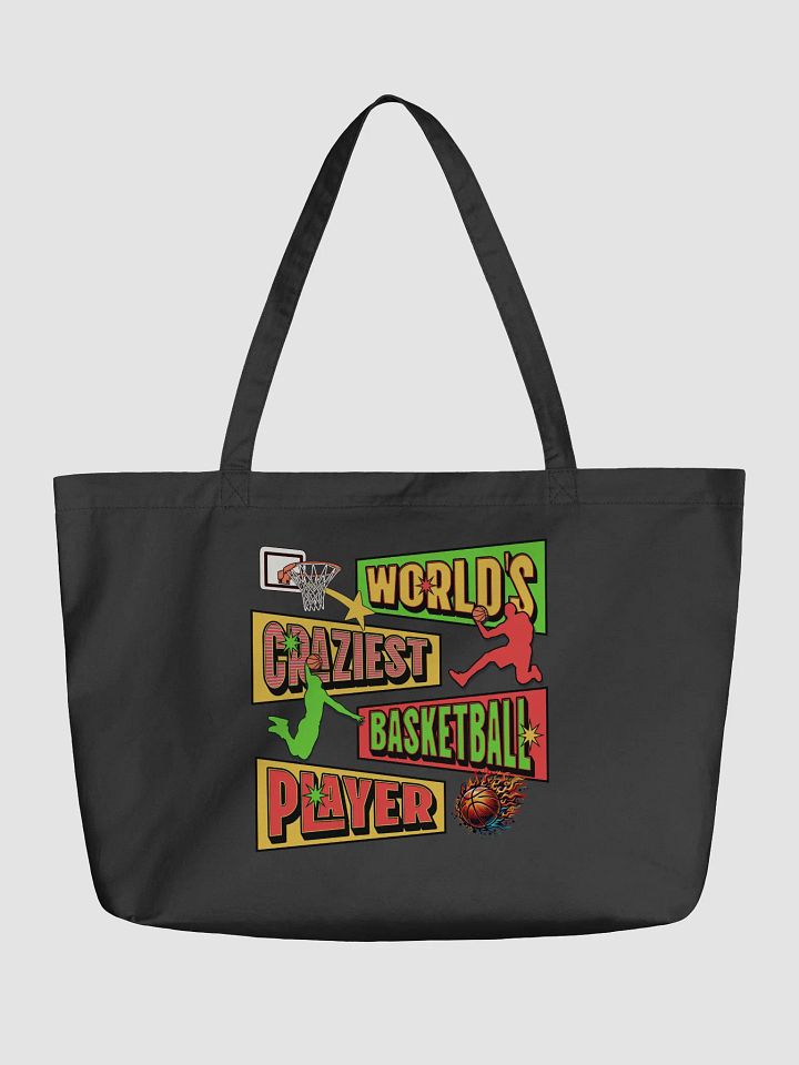 Worlds Craziest Basketball Player Flaming Silhouette Tote Bag product image (5)