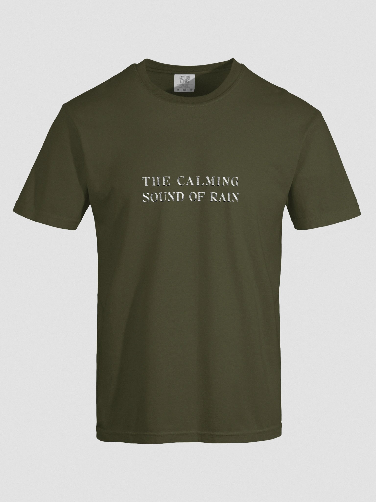 Embroidered The Calming Sound Of Rain Unisex Tee product image (3)