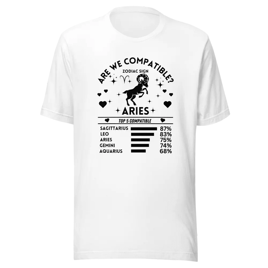 Aries Zodiac Sign Romantic Compatibility T-Shirt - Bella Canvas 3001 Unisex Staple T-Shirt - Light Colors product image (3)