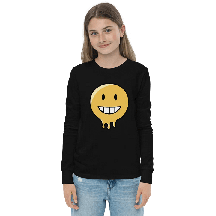 Melting Smiley Youth Long Sleeve Tee product image (7)