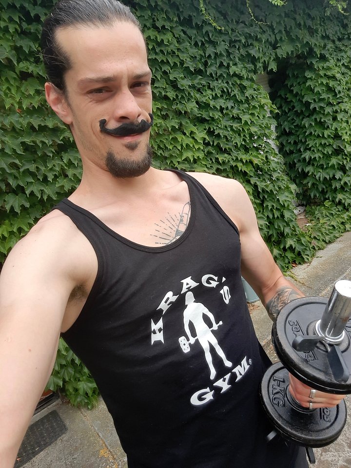 Krag's Gym Tank Top (white letter arch) product image (1)
