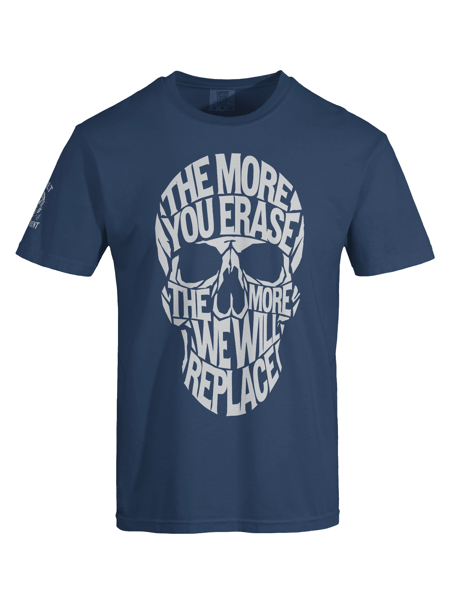 THE MORE YOU ERASE SKULL Graphic T-Shirt White Luxe product image (3)