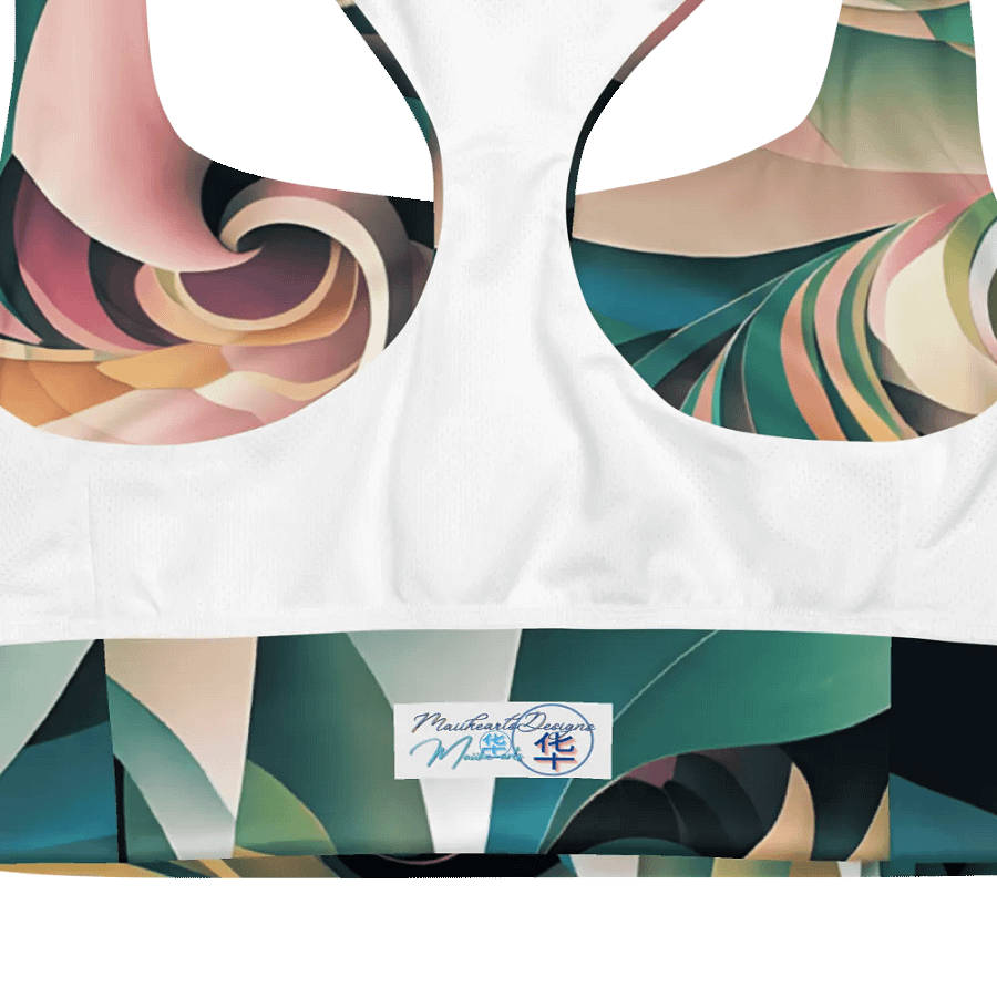 Abstract Lithographic Pattern Design Longline Sports Bra - V6 product image (3)