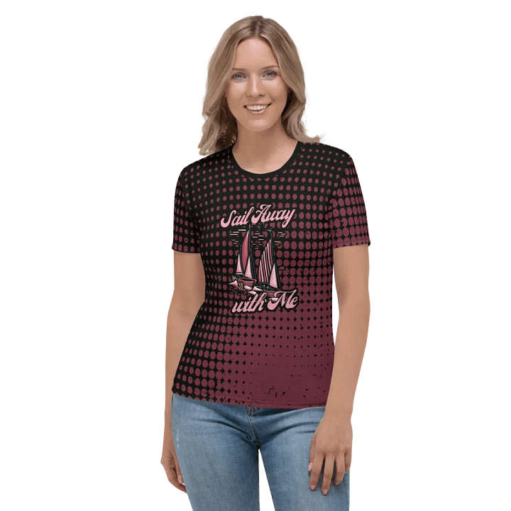 Sail Away with Me pink All Over Print T-shirt product image (2)
