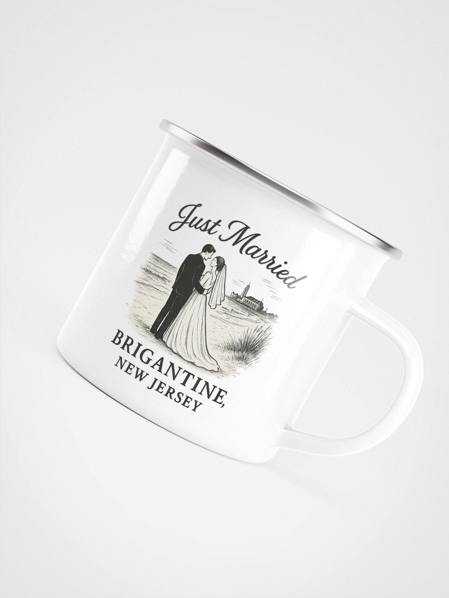 Brigantine NJ "Just Married" Enamel Wedding Mug product image (5)