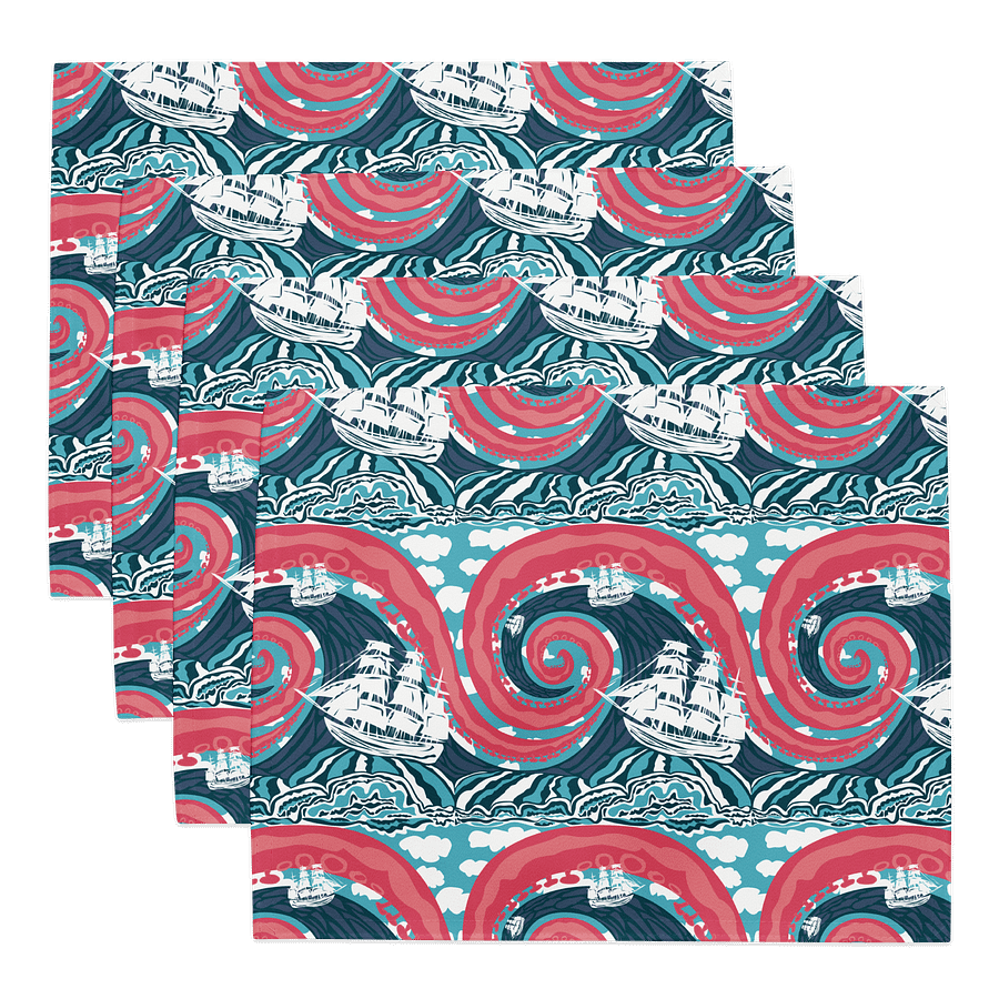 Kraken Vibes Nautical Adventure | Placemats – Set of 4 | MONIQUE FAELLA DESIGNS™ product image (1)
