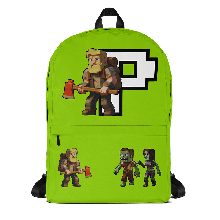 Patient PixelZ All-Over Print Backpack (Neon Green) product image (1)