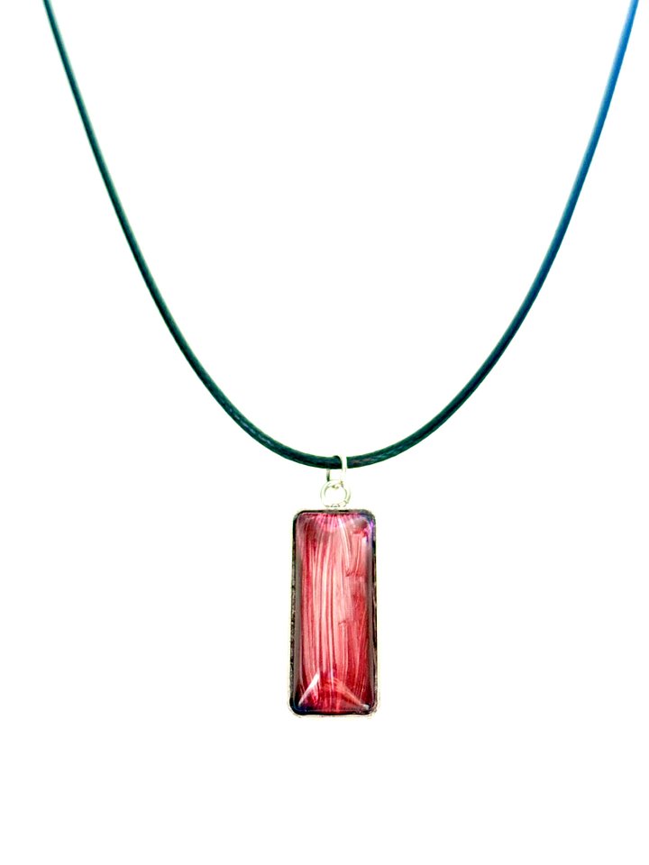 Electric Tide Pendant Necklace | Cranberry Bog Red | Rectangle Cabochon | Monique Faella Designs™ | MFD-00160 product image (2)
