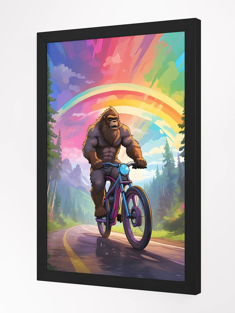 Bigfoot Riding a Motorcycle Framed Poster product image (3)