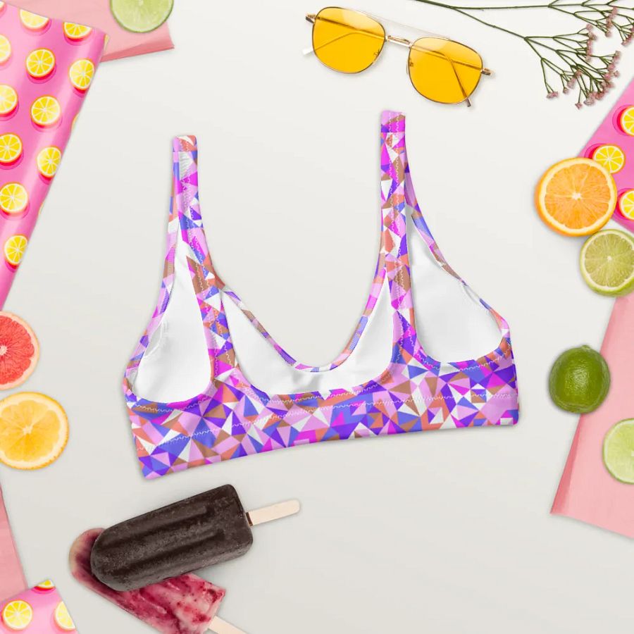 Colorful Vector Patterns Design Padded Bikini Top - v2 product image (2)