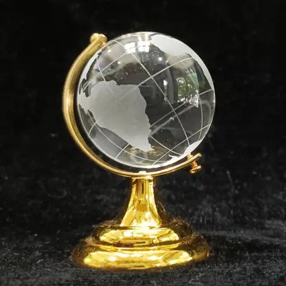 Shubhanjali Glass World Map Crystal Globe for Home Decor Items Study Table Office Gifts 45MM Decorative Showpiece - 6 cm (Crystal, Glass, White) product image (3)