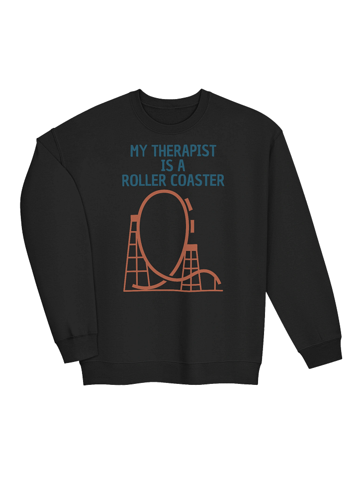 My Therapist Is a Roller Coaster Sweatshirt – Funny Mental Health & Theme Park Gift product image (2)