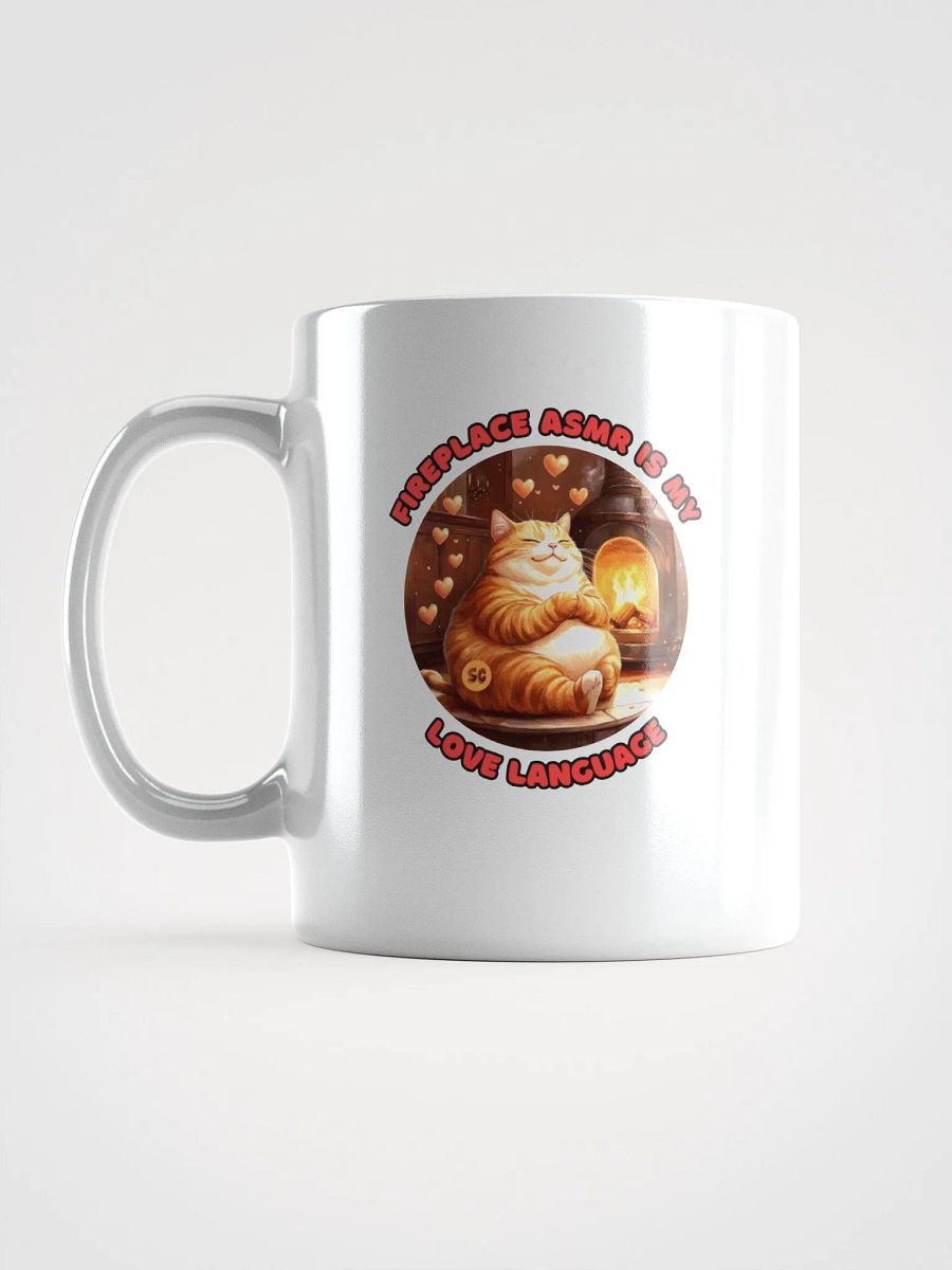 Cozy Cat - Fireplace ASMR is my Love Language | White Glossy Mug product image (16)