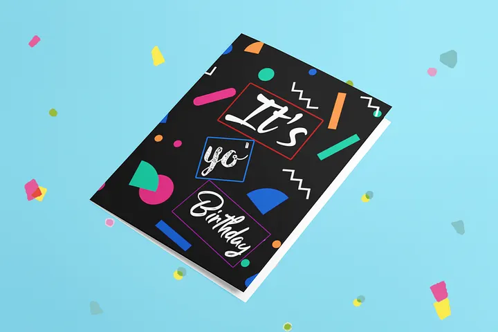 “It’s yo B-day” card (Black) product image (2)