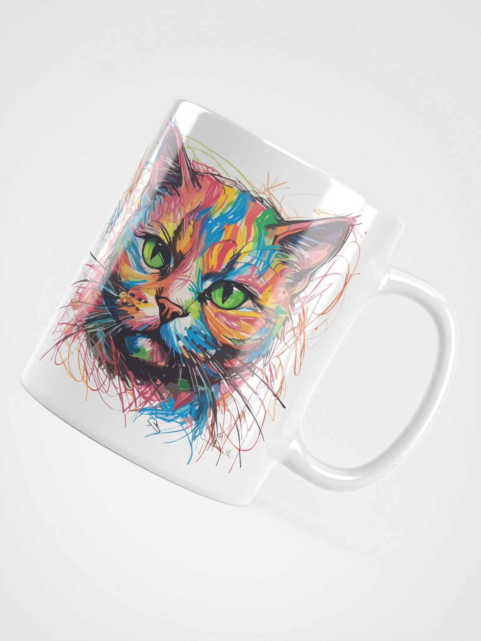 Graffiti Scribbles Cat 5 , Mug product image (7)