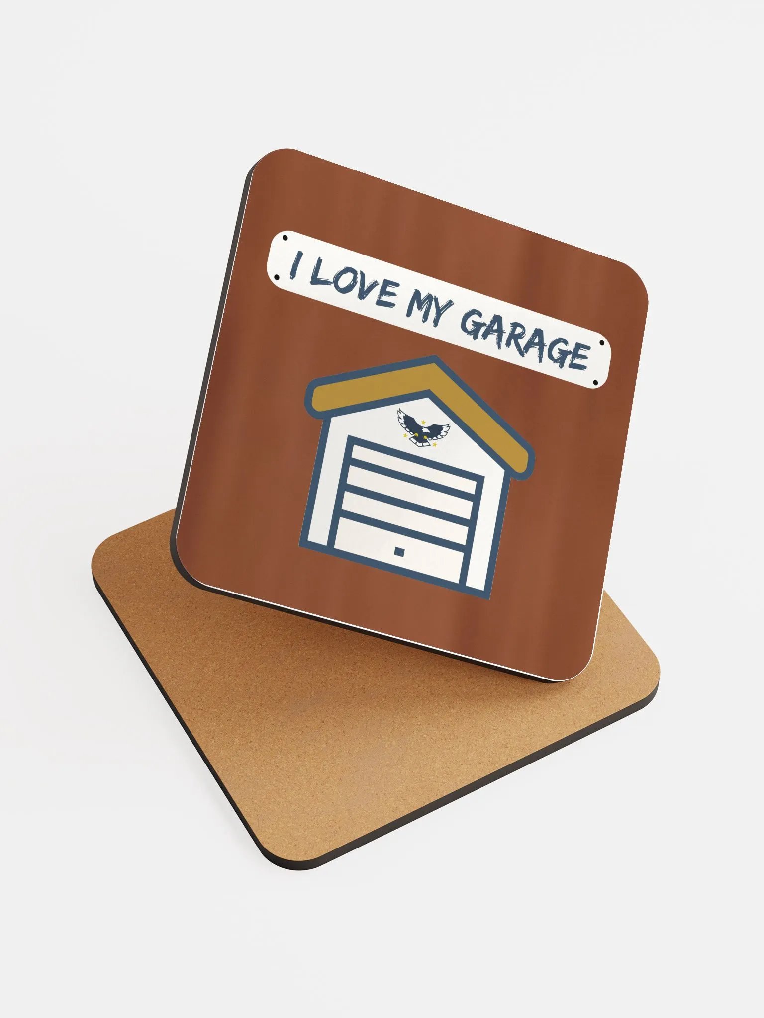 I Love My Garage - coaster - mahogany product image (6)